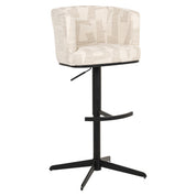 Bar stool Cheyenne beige graffic swivel