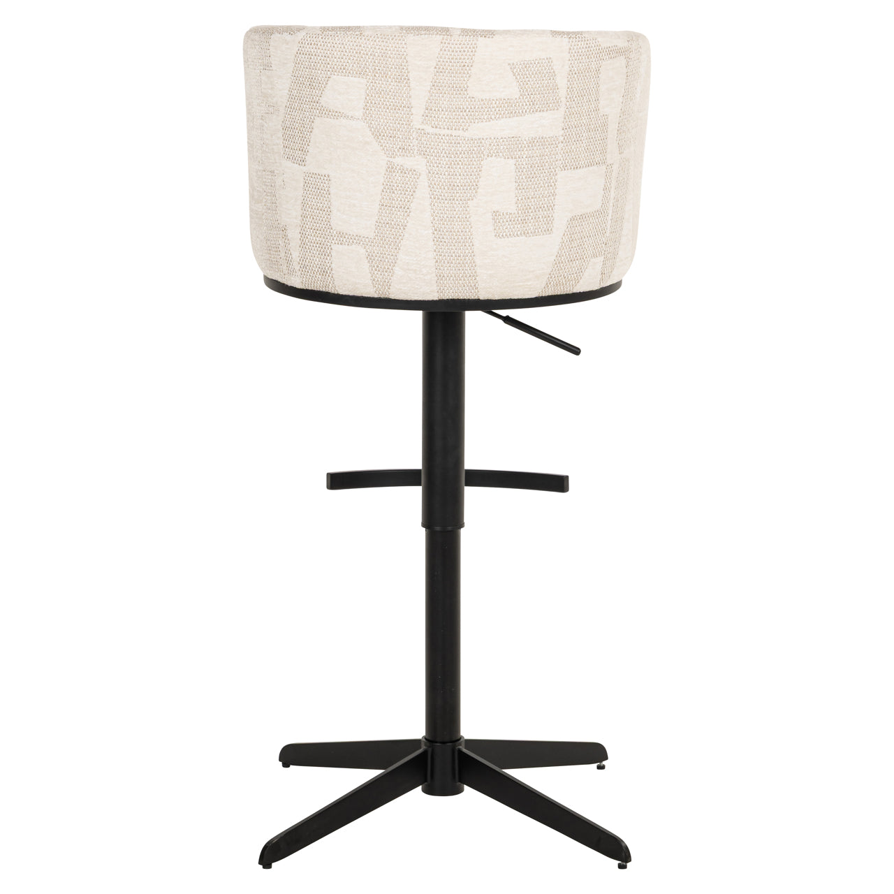 Bar stool Cheyenne beige graffic swivel