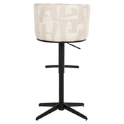 Bar stool Cheyenne beige graffic swivel