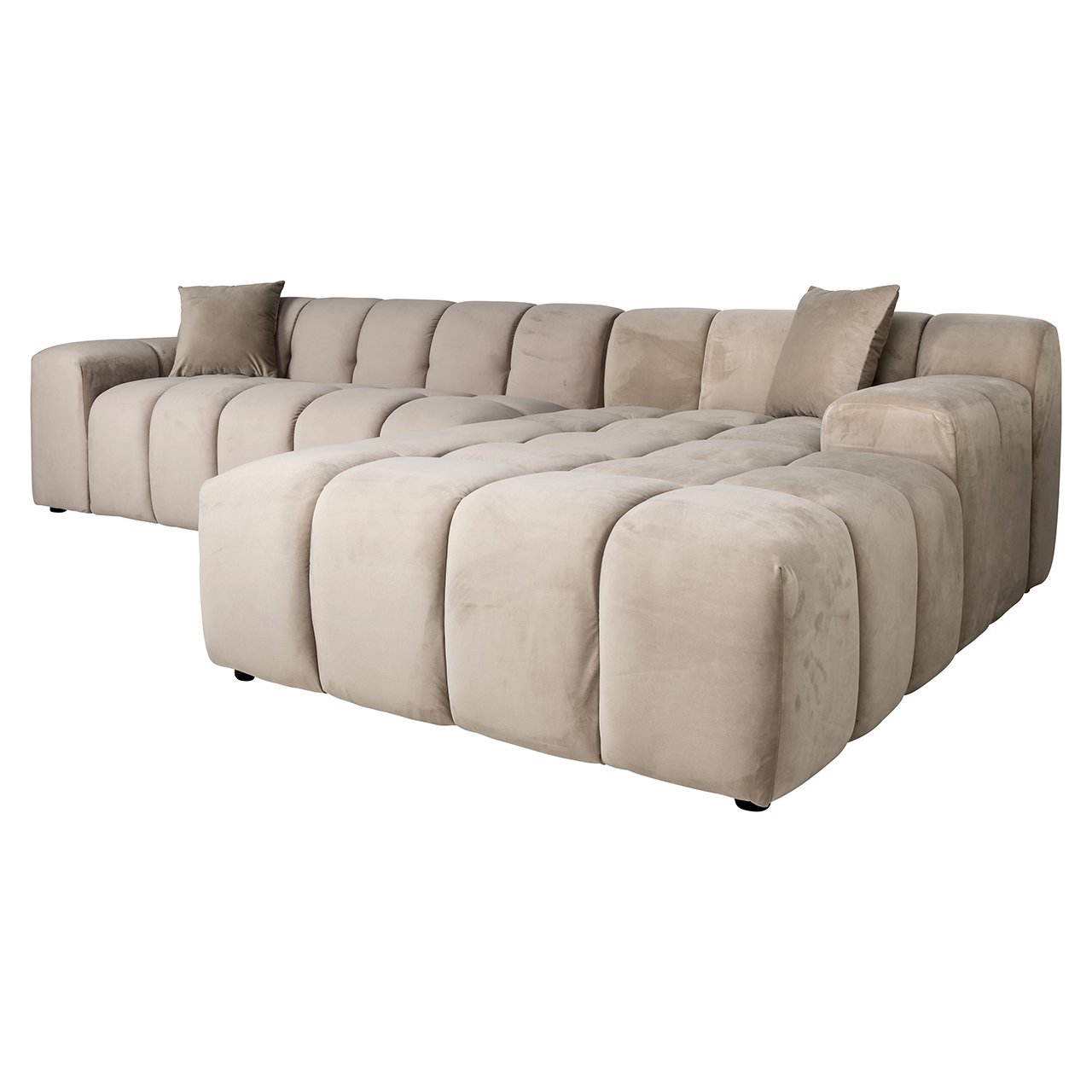 Sofá Cubo 3 plazas + salón derecho (Cuarzo Caqui 903)