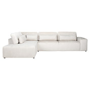 Sofa Lund cream fusion 3-seater + ottoman left