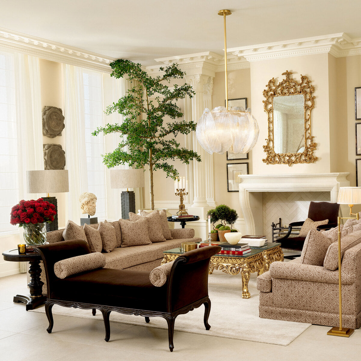 Sofa Madison frieze jacquard beige
