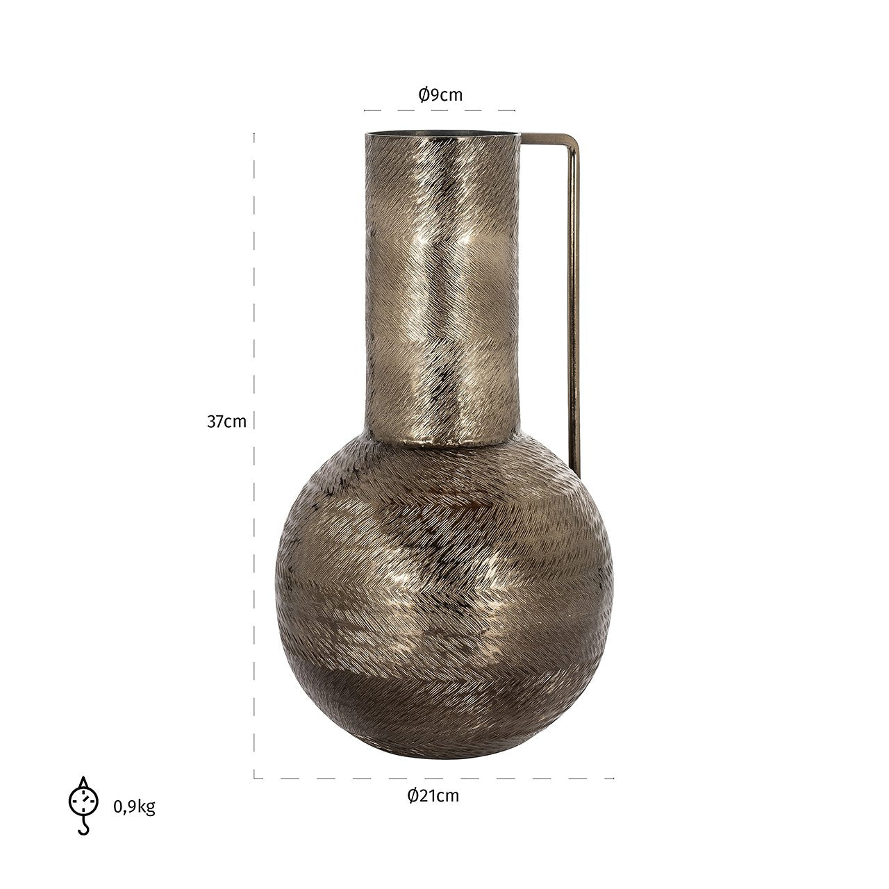 Jarrón Leia gran humo negro (humo)
