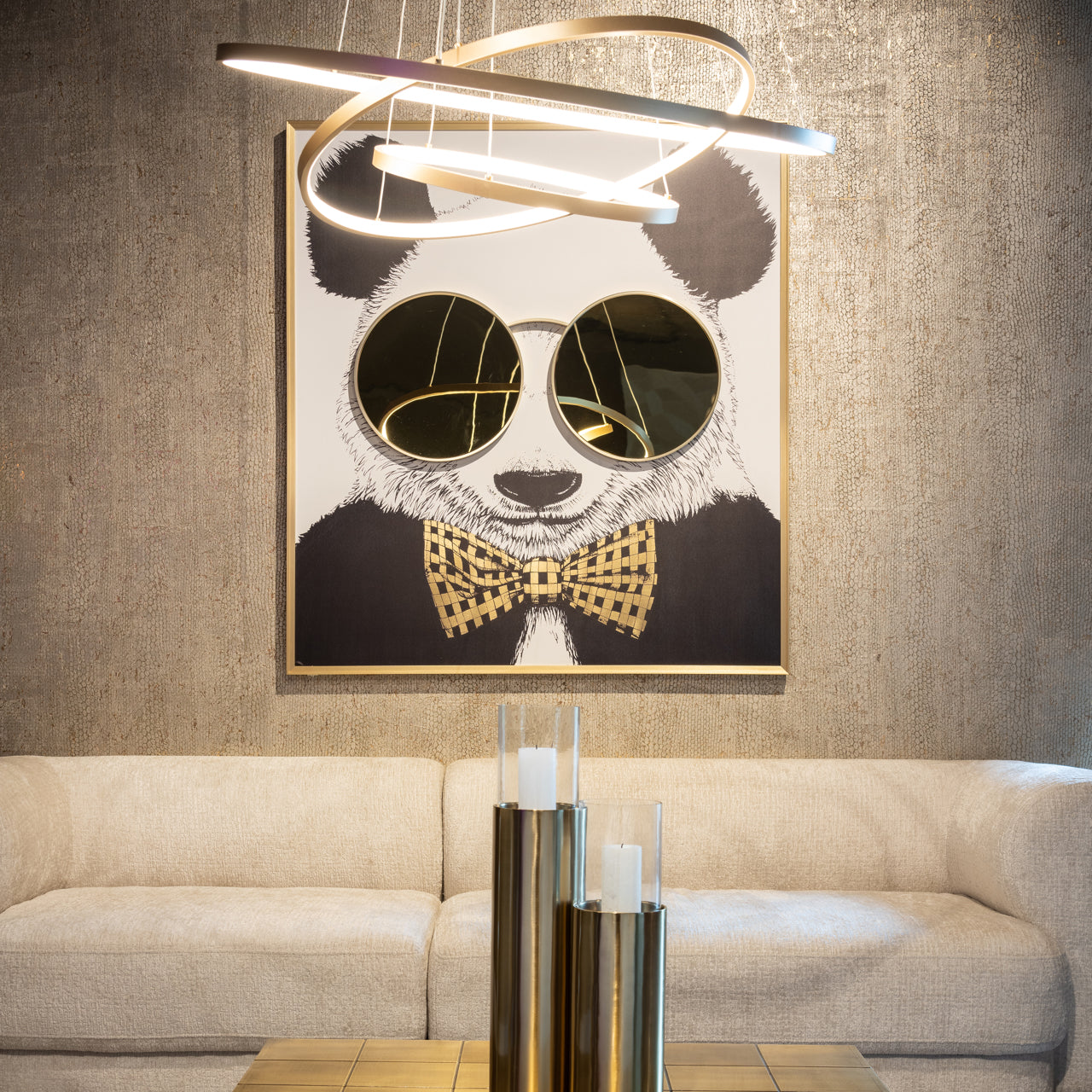 Wall art Panda black/gold
