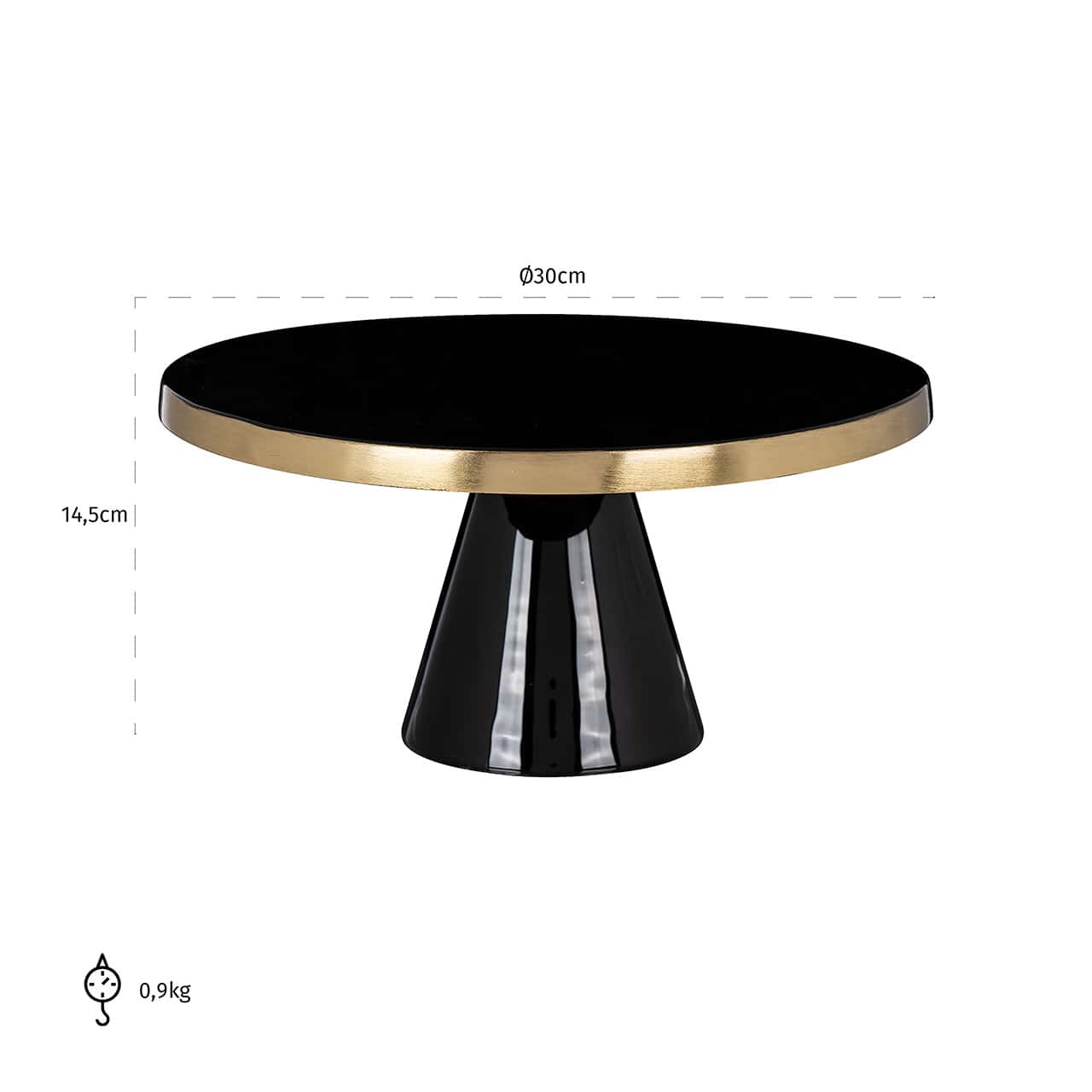Cakeplate Elena (Black/gold)