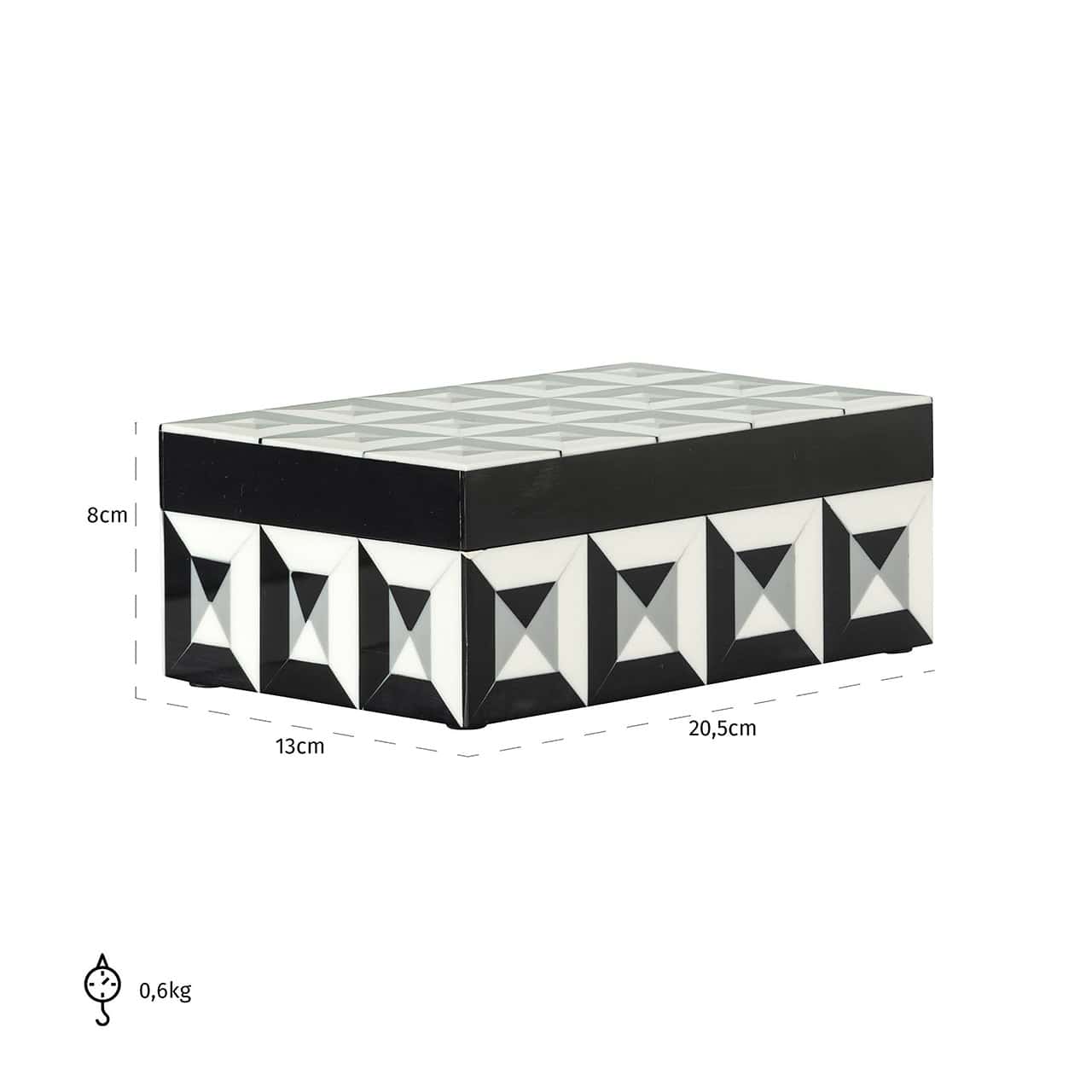 Caja de almacenamiento Licia (Negro/blanco)