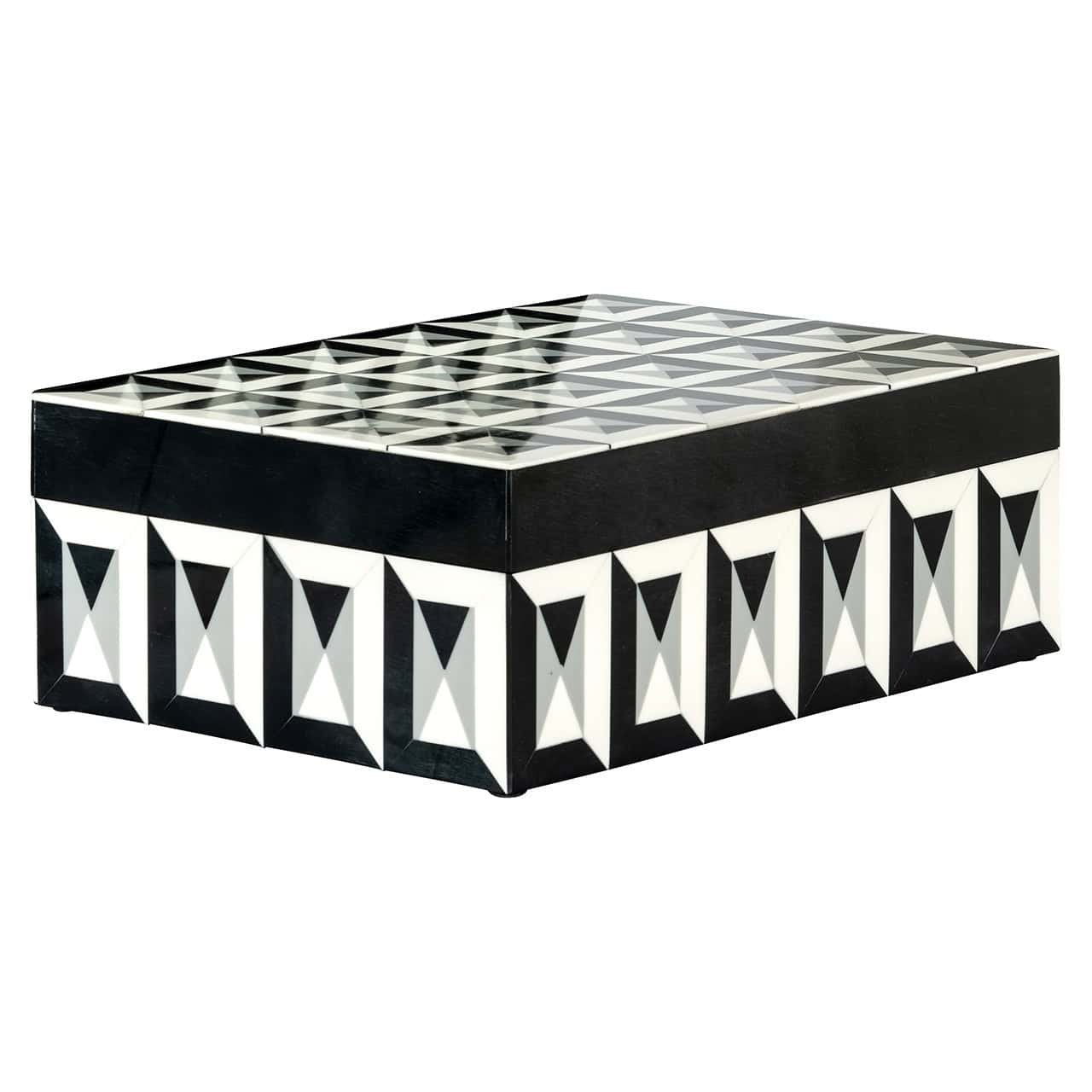 Caja de almacenamiento Licia Grande (Negro/Blanco)