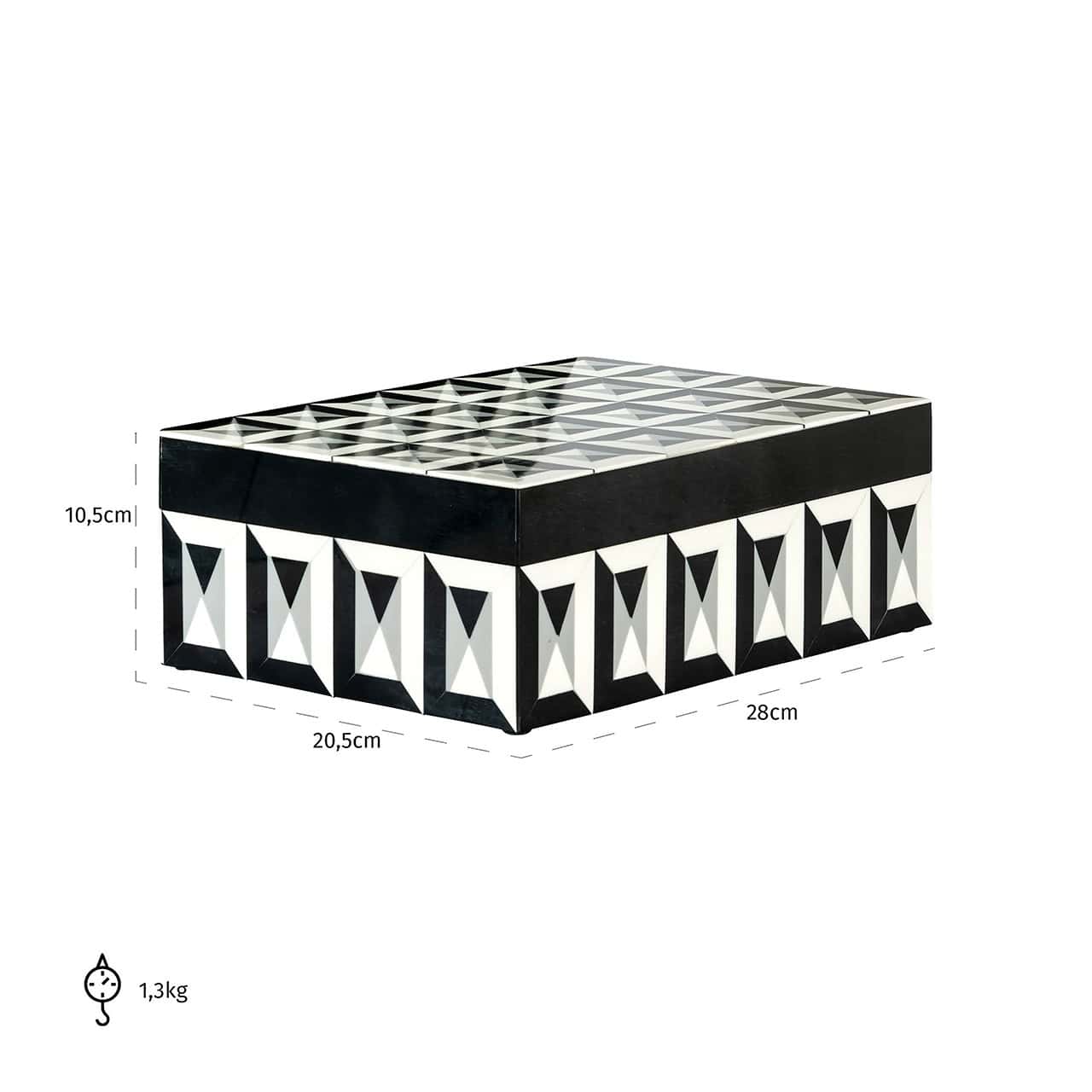 Caja de almacenamiento Licia Grande (Negro/Blanco)