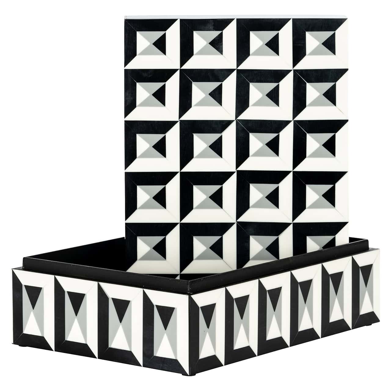 Caja de almacenamiento Licia Grande (Negro/Blanco)