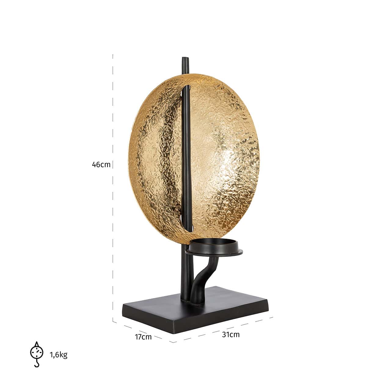 Candelabro Chayra (Negro/dorado)