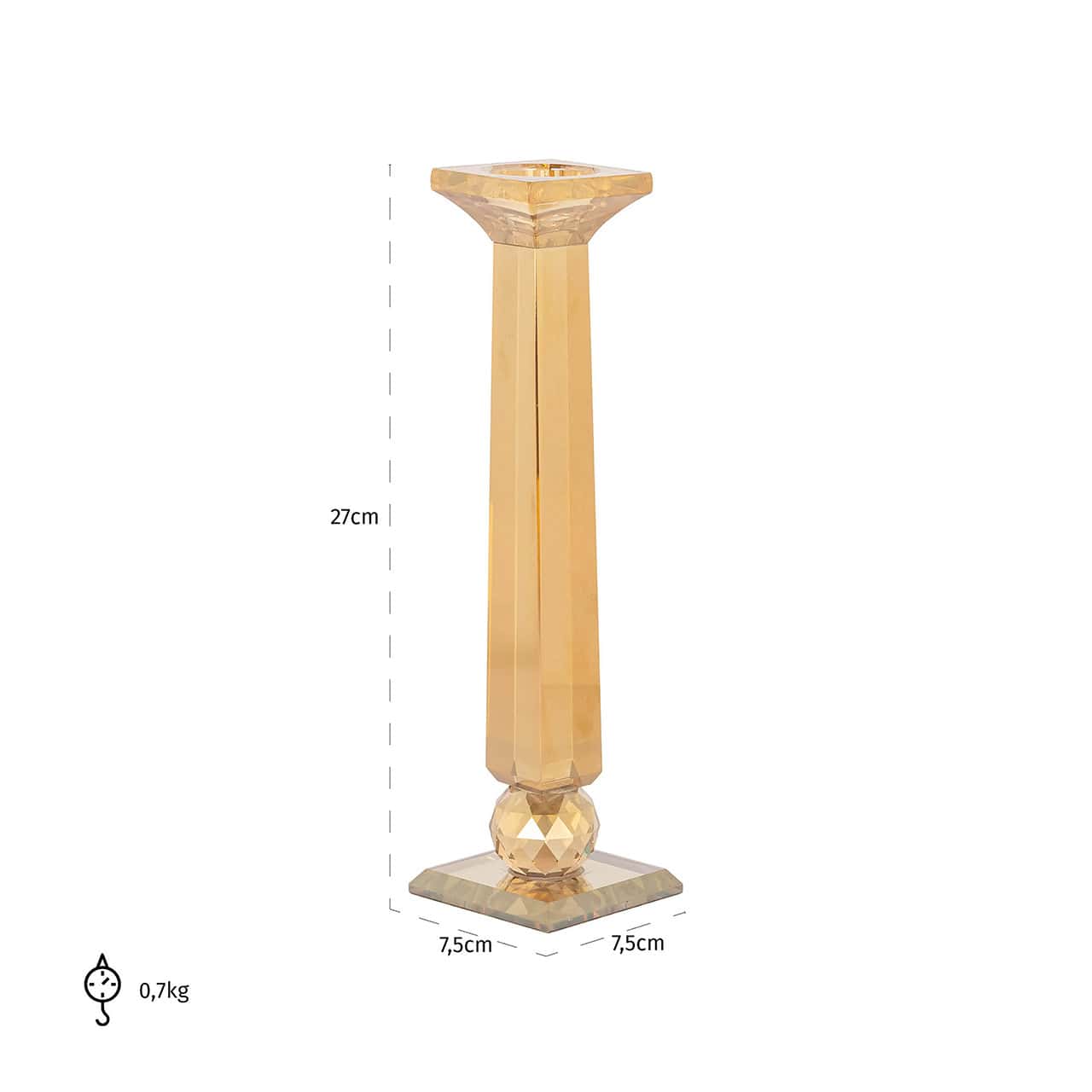 Candelabro Milou pequeño (Ámbar)