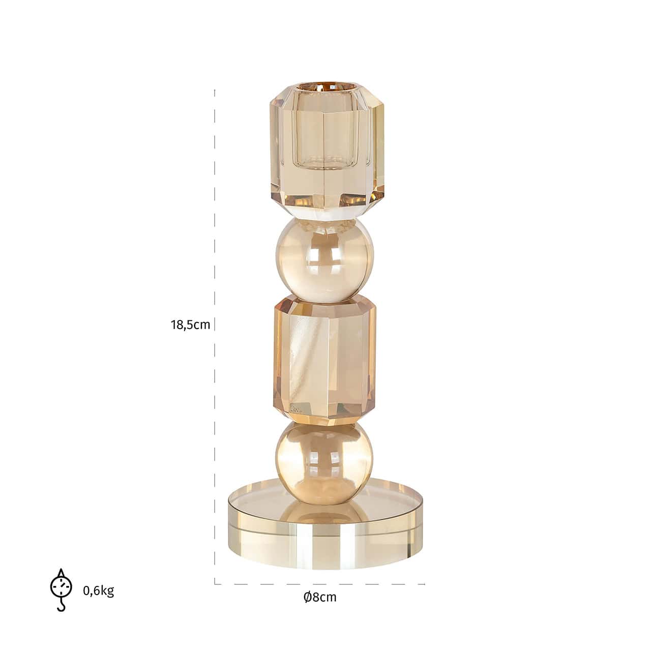 Candle holder Meral small (Brown)