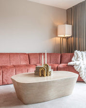 Mesa de centro Fictus 125 imitación travertino (beige)
