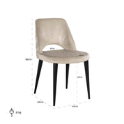 Silla Tabitha trendy natural / cuarzo caqui ignífuga (Be Trendy 01 Nature)