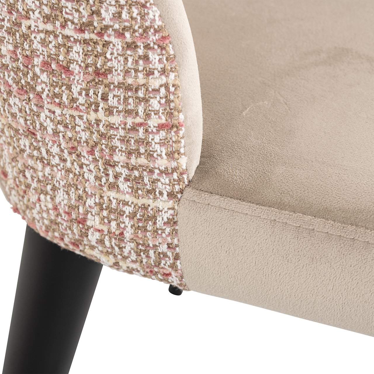Silla Tabitha terciopelo caqui/rosa trendy (Be trendy 1673 rosa)