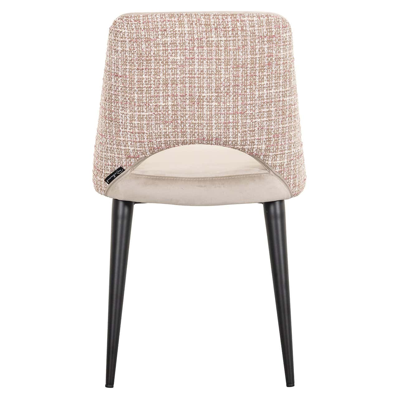 Silla Tabitha terciopelo caqui/rosa trendy (Be trendy 1673 rosa)