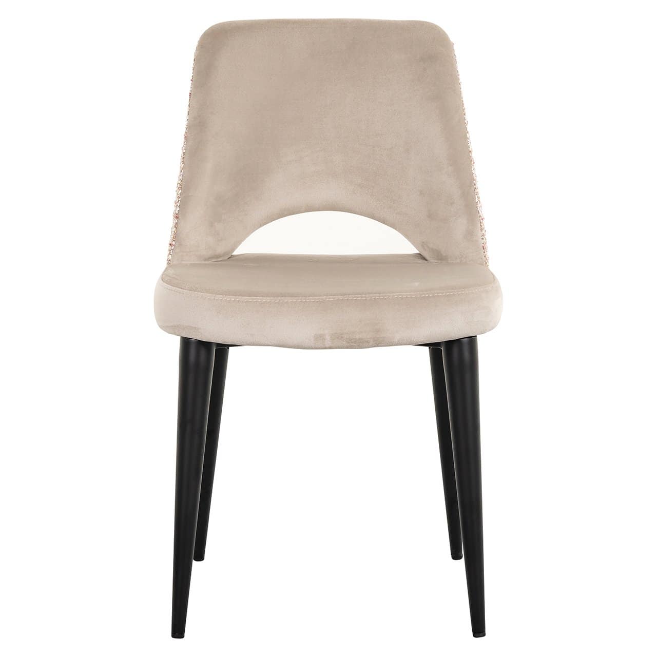 Silla Tabitha terciopelo caqui/rosa trendy (Be trendy 1673 rosa)