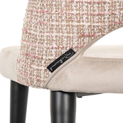 Silla Tabitha terciopelo caqui/rosa trendy (Be trendy 1673 rosa)