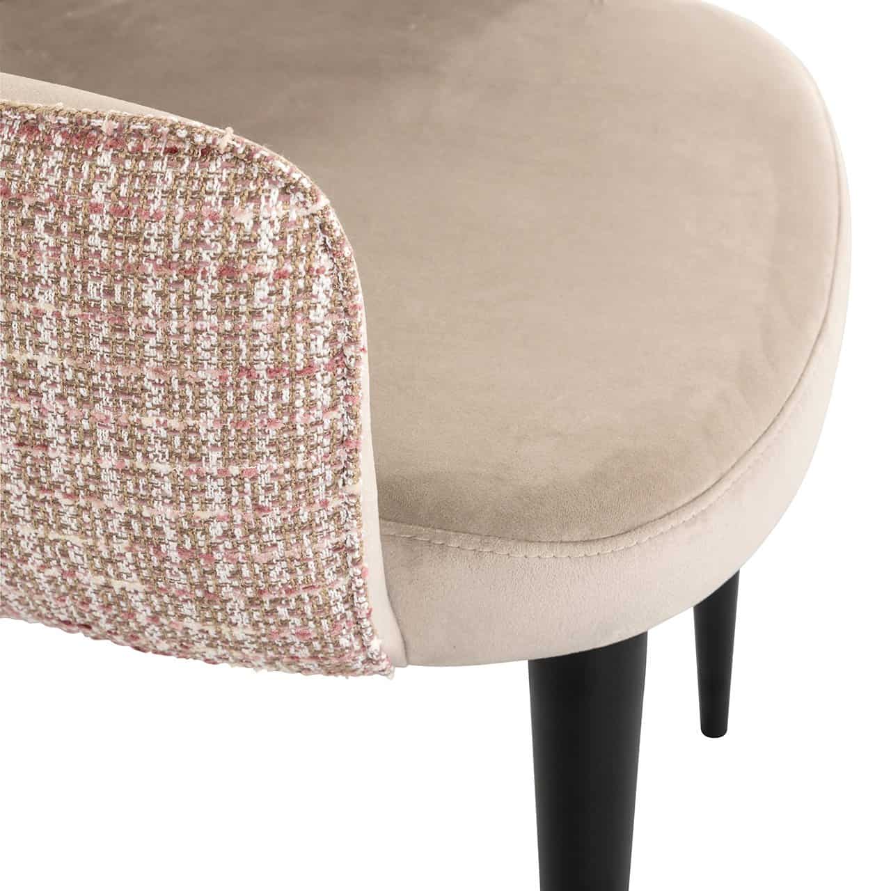 Silla Giovanna terciopelo caqui / rosa trendy (Be trendy 1673 rosa)