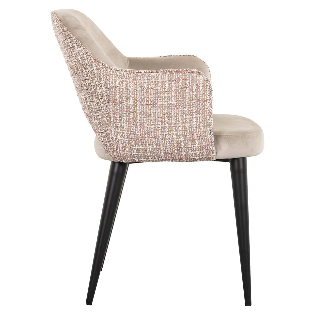 Silla Giovanna terciopelo caqui / rosa trendy (Be trendy 1673 rosa)