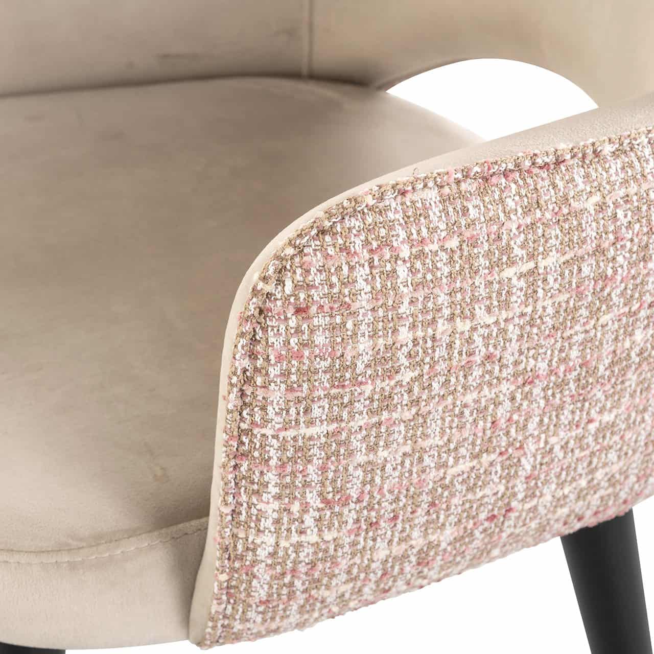 Silla Giovanna terciopelo caqui / rosa trendy (Be trendy 1673 rosa)