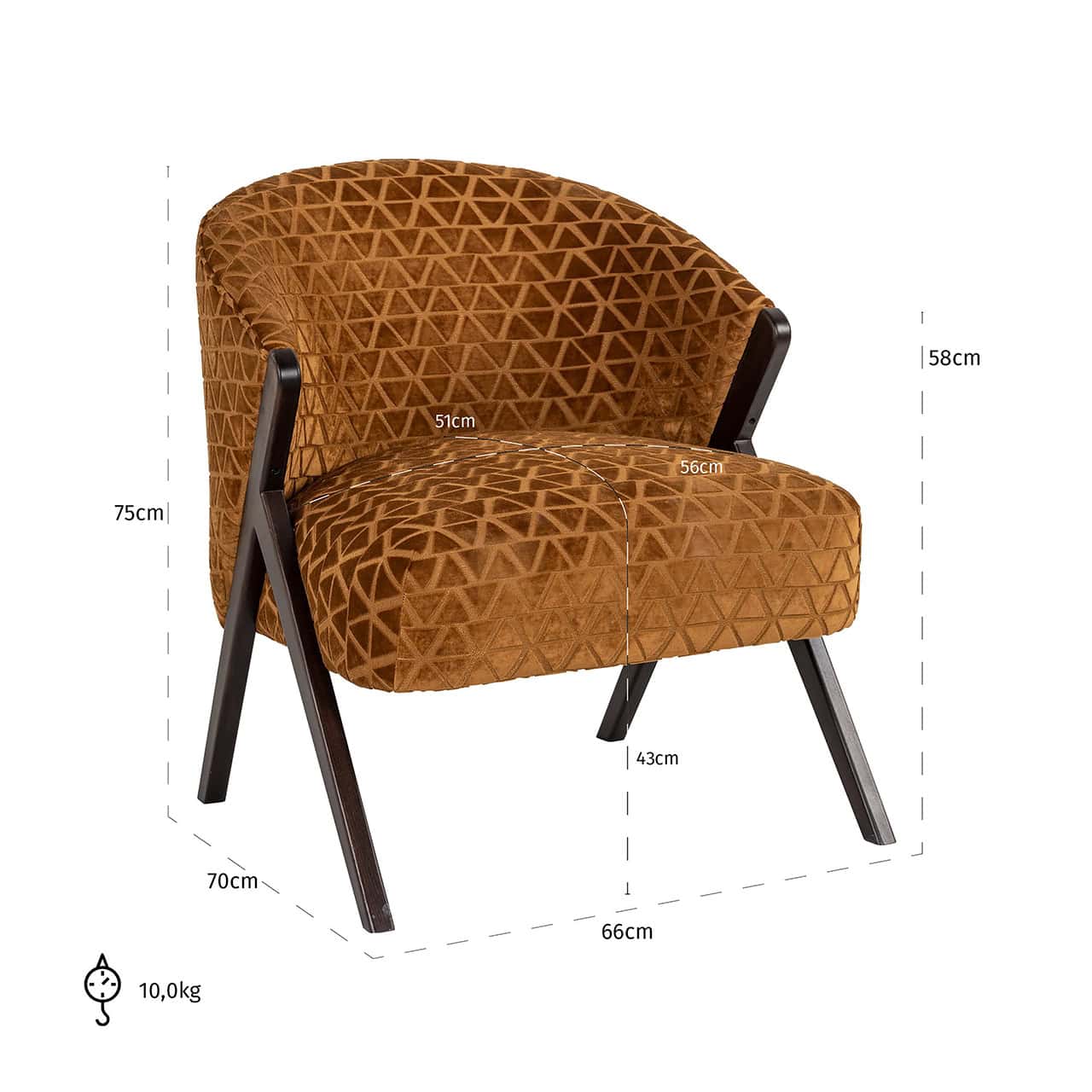Sillón Mia Triángulo Dorado (Triángulo 2013 Oro Viejo)