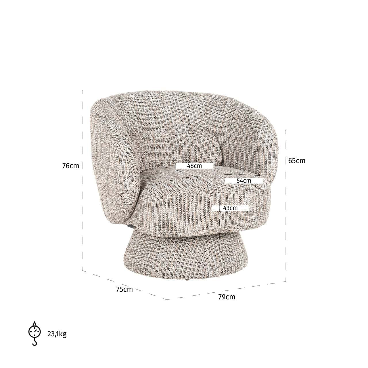 Sillón giratorio Cavallo beige coco (Beige coco)