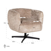 Swivel lounge chair Estelle (Sheep 01 nature)