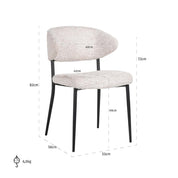 Chair Bea lovely cream (set of 2) (Be Lovely 11 Cream)