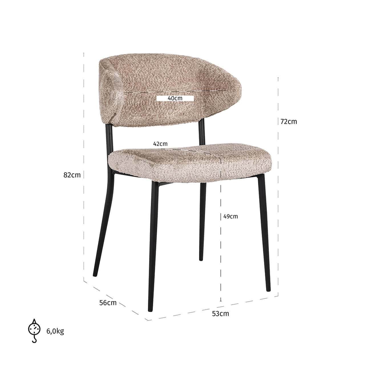 Silla Bea oveja naturaleza (juego de 2) (Oveja 01 naturaleza)