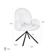 Silla giratoria Jolie (Sheep 02 blanco)