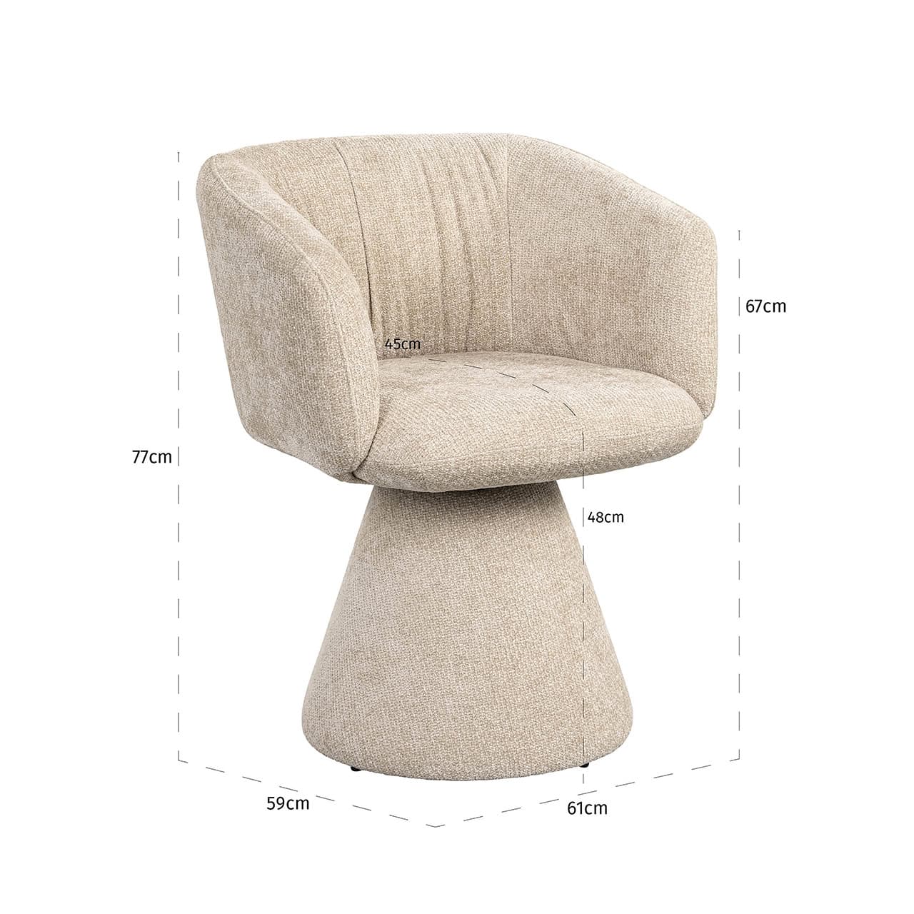 Silla giratoria Madeline crema unicornio (Unicornio 11 crema)