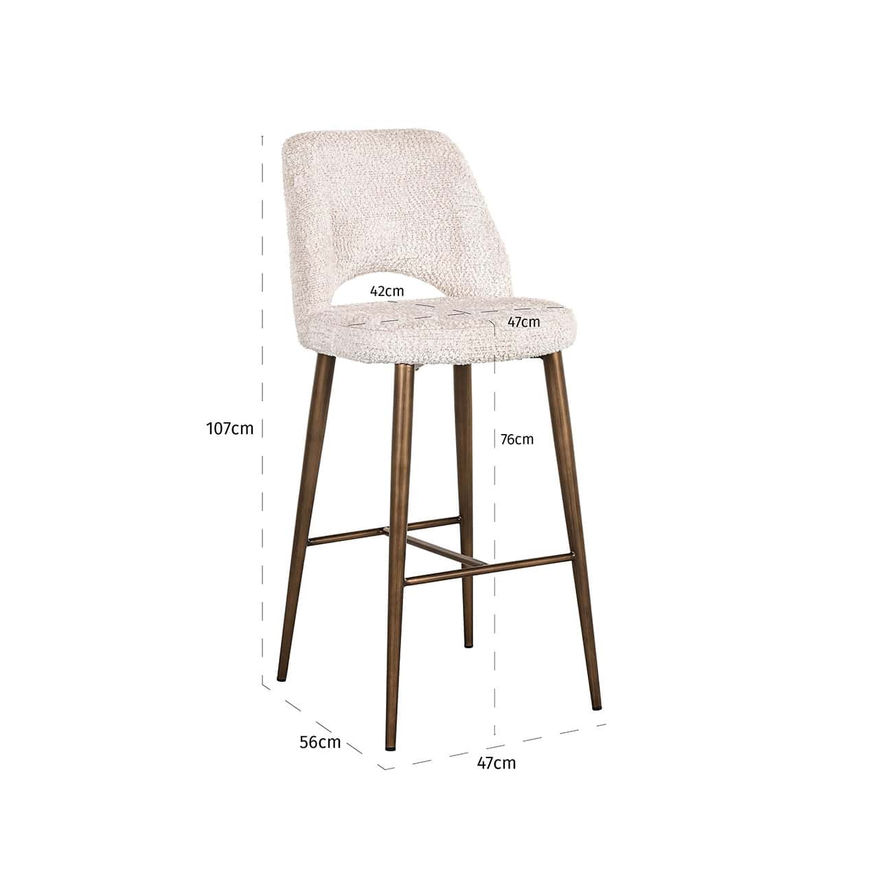 Bar stool Delphine lovely cream (Be Lovely 11 Cream)