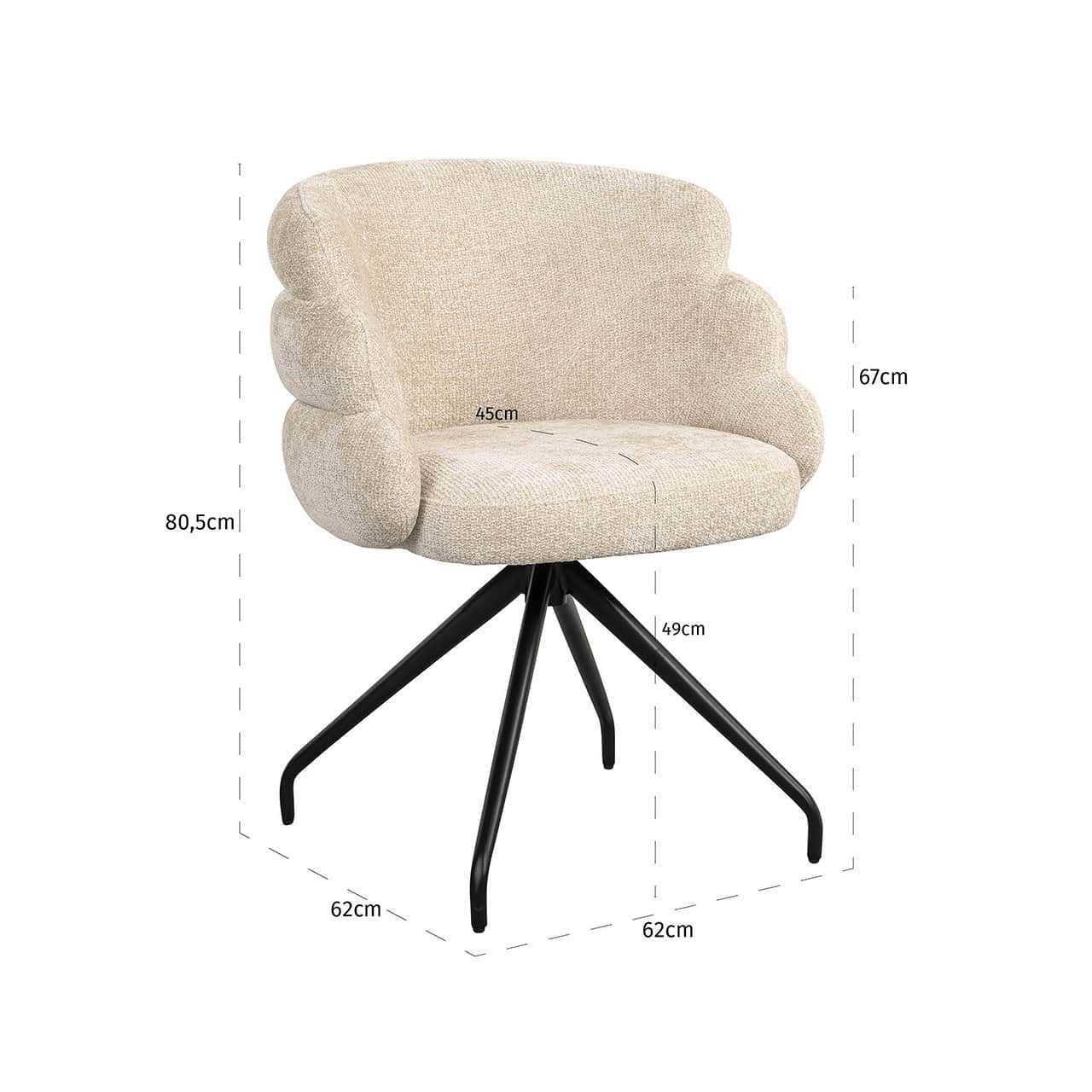 Silla giratoria Kayla crema unicornio (Unicornio 11 crema)