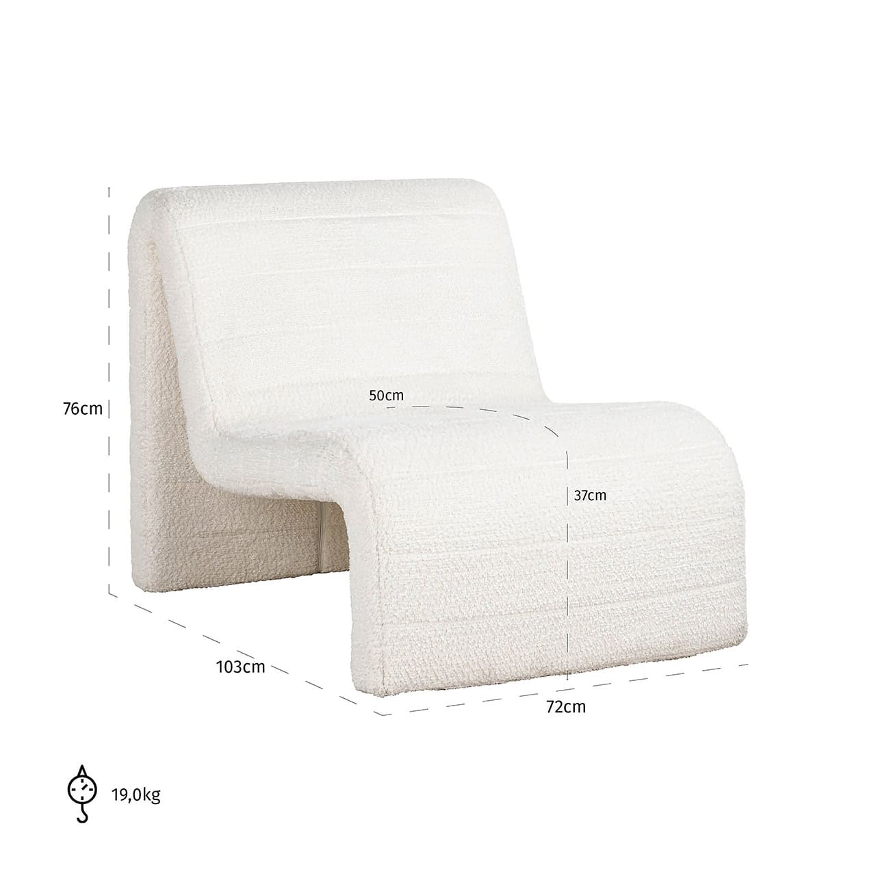 Sillón Kelly blanco encantador (Be Lovely 02 Blanco)