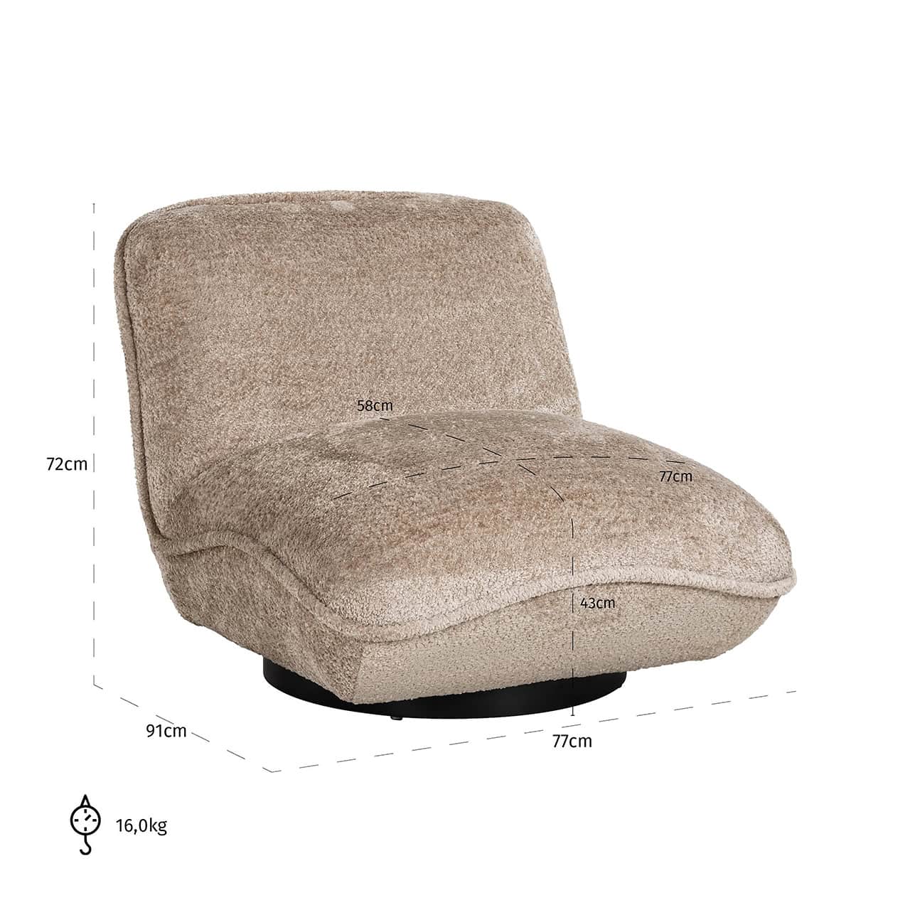 Sillón Ophelia oveja naturaleza (Oveja 01 naturaleza)