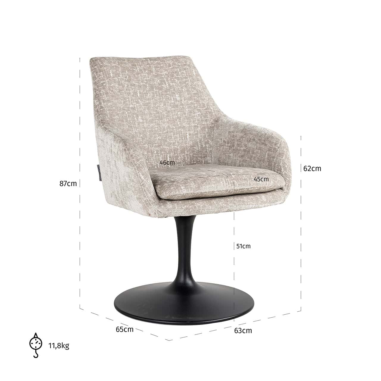 Silla giratoria Marlon Pearl Island (Island Pearl 106)