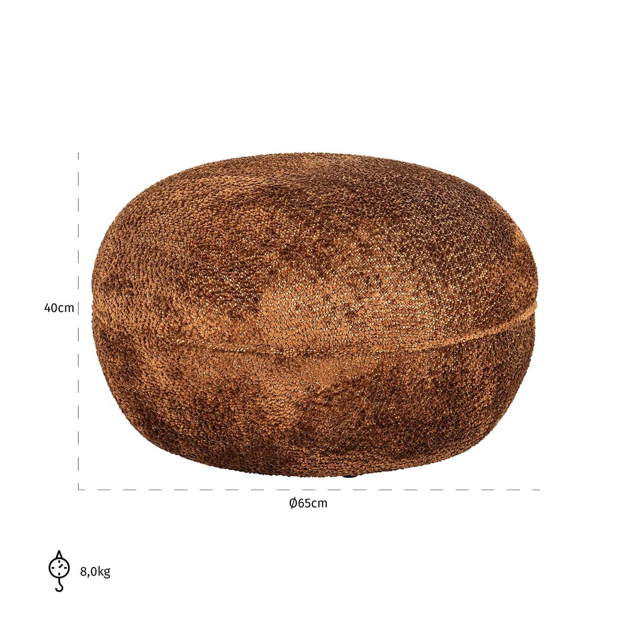 Pouffe Jace lovely cinnamon (Be Lovely 603 Cinnamon)