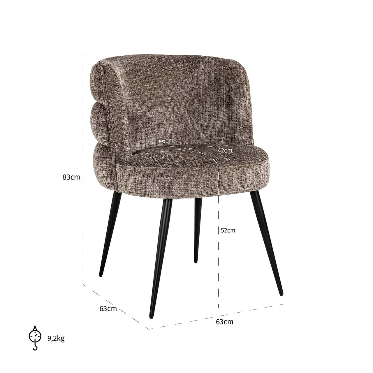 Chair Stella stone chenille (Niagara 104 Stone Chenille)