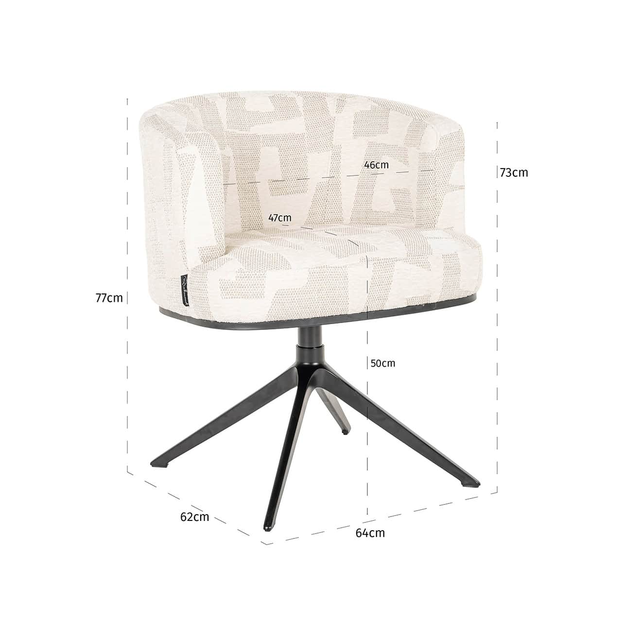 Silla giratoria Cheyenne beige graffic (Beige graffic)
