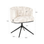 Silla giratoria Cheyenne beige graffic (Beige graffic)