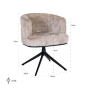 Silla giratoria Cheyenne beige encantador (Be Lovely 170 Beige)