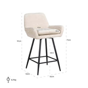 Counter stool Linsey beige chenille (Niagara 902 beige Chenille)