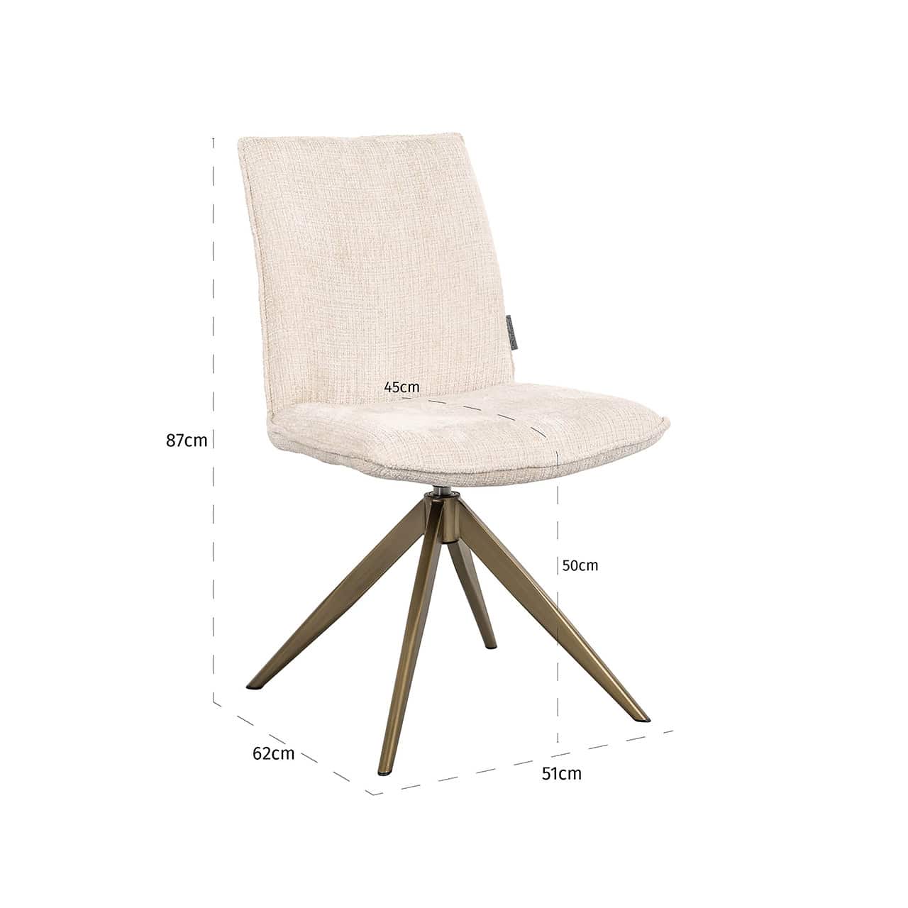 Silla giratoria Dakota beige chenilla (Niagara 902 beige chenilla)