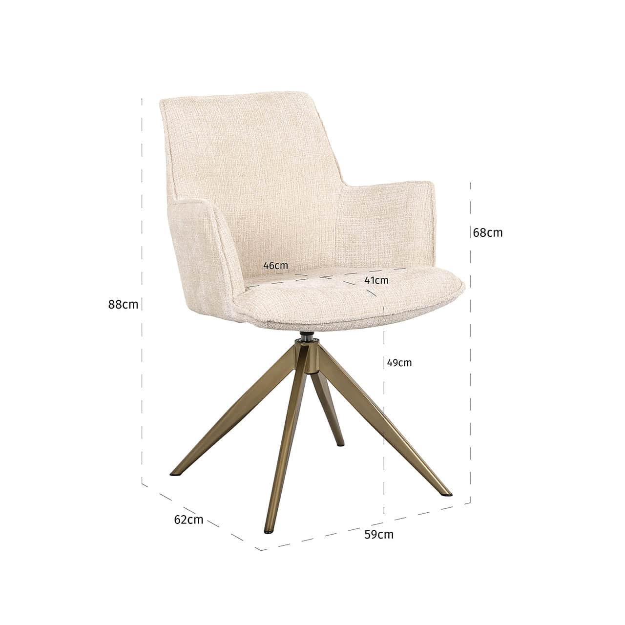 Silla giratoria Dakota beige chenilla (Niagara 902 beige chenilla)