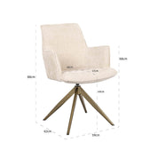 Silla giratoria Dakota beige chenilla (Niagara 902 beige chenilla)