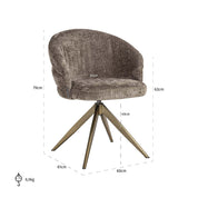 Silla giratoria Zendaya chenilla piedra (Niagara 104 Stone Chenille)