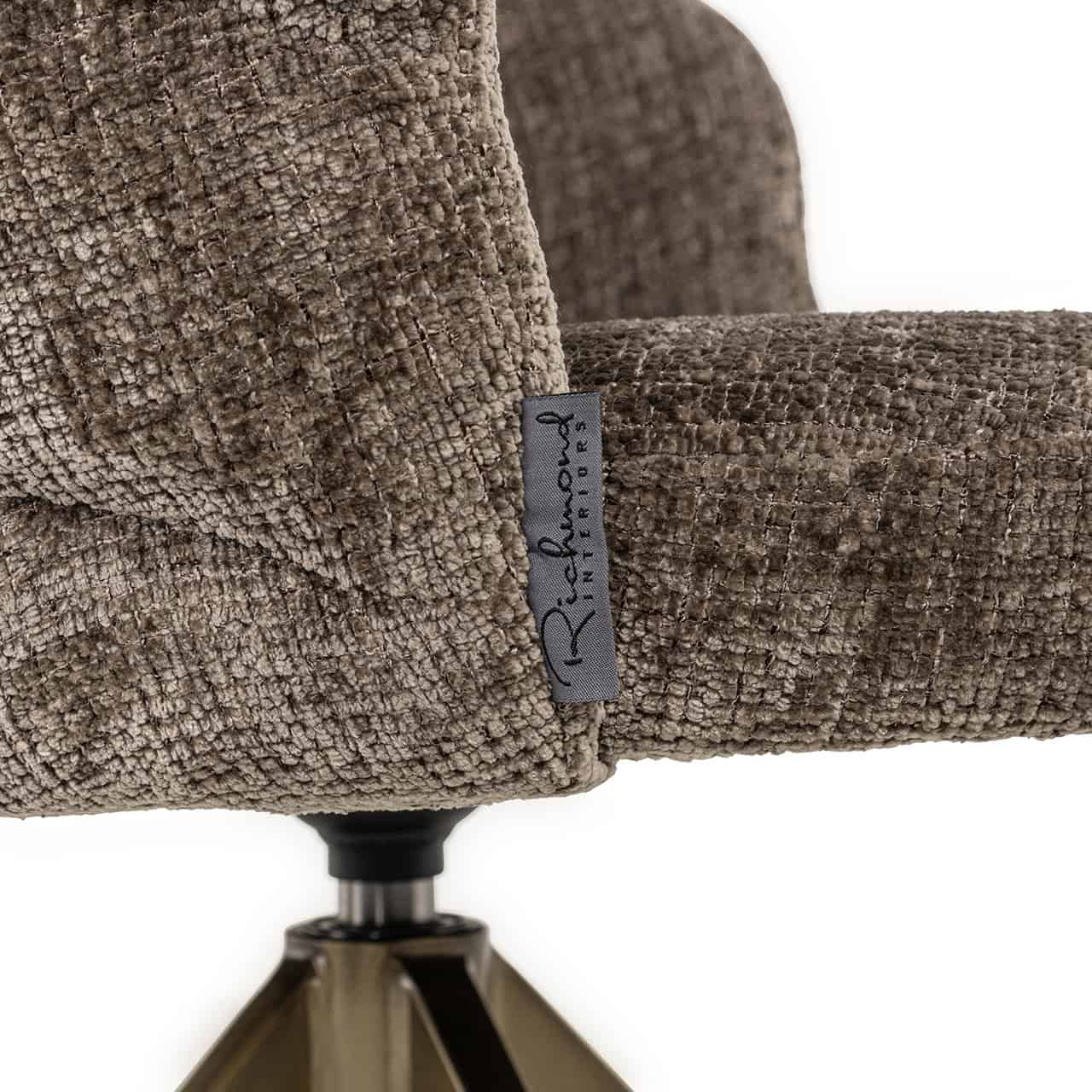Silla giratoria Zendaya chenilla piedra (Niagara 104 Stone Chenille)