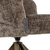 Silla giratoria Zendaya chenilla piedra (Niagara 104 Stone Chenille)