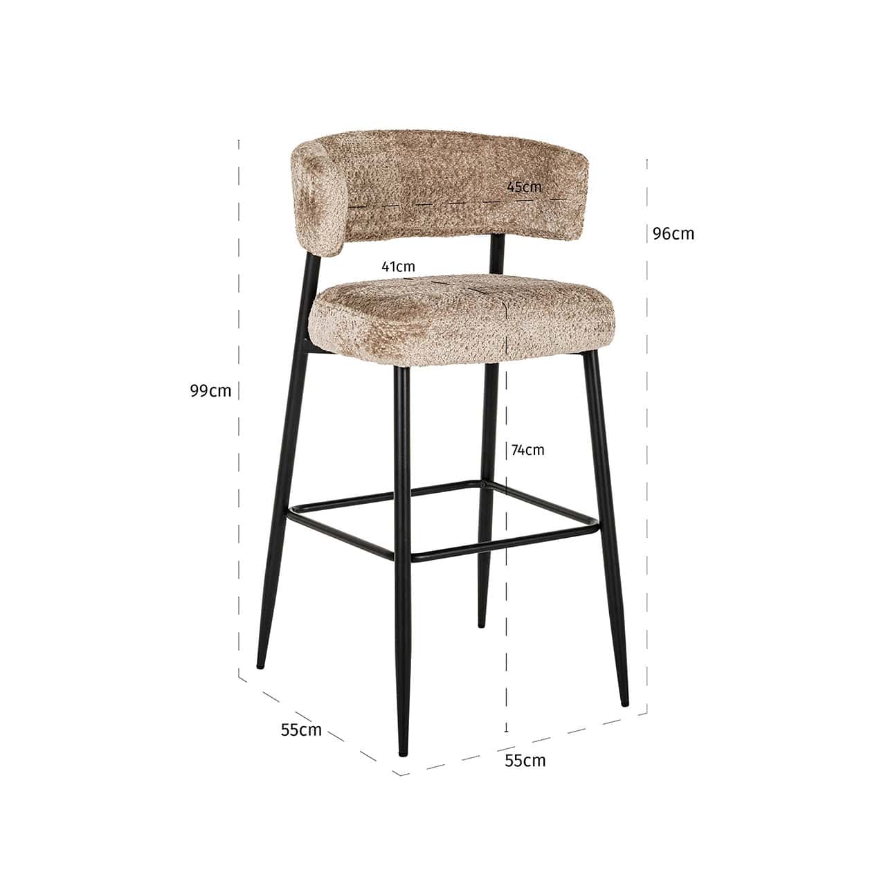 Counter stool Rochelle sheep nature (set of 2) (Sheep 01 nature)